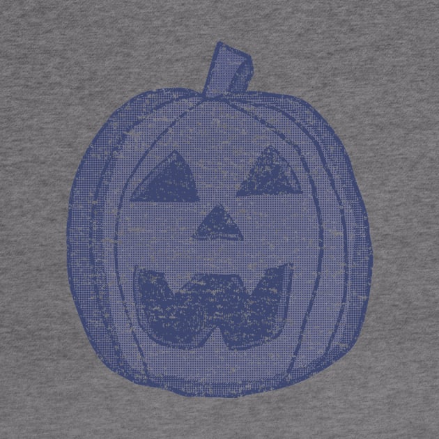 Blue Retro Faded  Halloween Pumpkin by Eric03091978